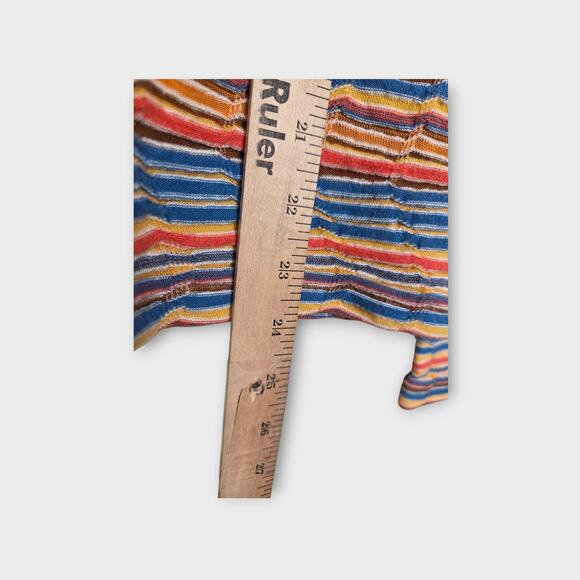 Missoni Women's Striped Turtleneck Top Small Multicolor Texture Semi Sheer Layer - Picture 7 of 9